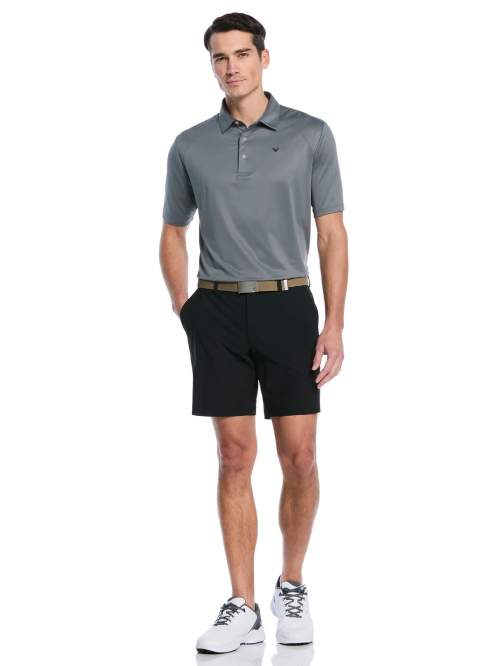 NWT CALLAWAY Opti Dry 8" Stretch Golf Short , Caviar, Sz 40